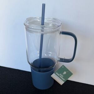 Target Bullseye's 32oz Clear Glass Tumbler Blue